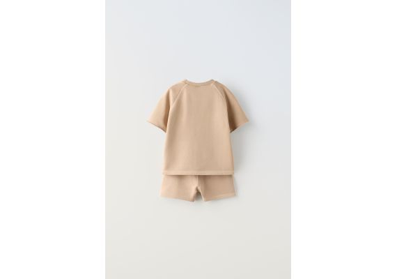 Zara Плюшевый костюм для отдыха varsity jogging co-ord , Цвет: Бежевый, Размер: 3 лет (98 см), изображение 2