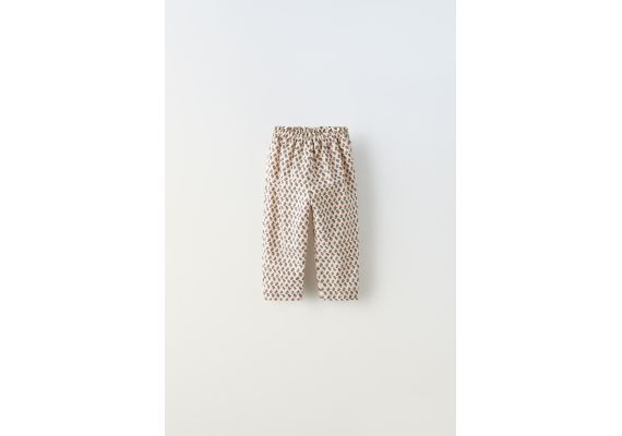 Zara Напечатанные брюки с карманами , Цвет: Бежевый, Размер: 3 лет (98 см), изображение 4