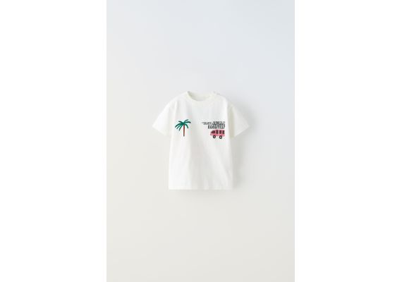 Zara Футболка safari print , Цвет: Белый, Размер: 1½ лет (86 см)