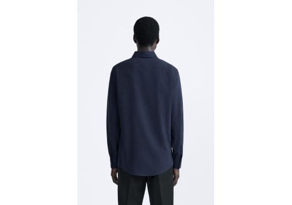 Zara Рубашка stretch shirt , Цвет: Синий, Размер: M (US M), изображение 4