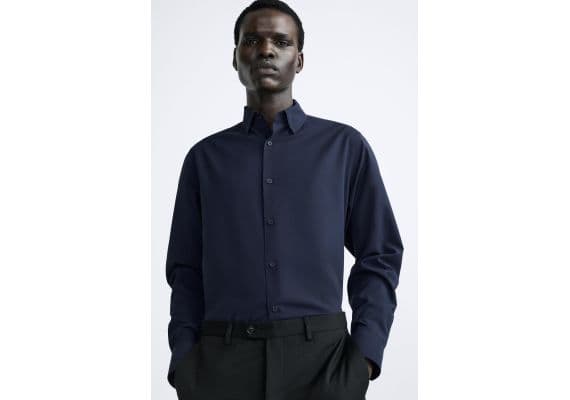 Zara Рубашка stretch shirt , Цвет: Синий, Размер: M (US M), изображение 6