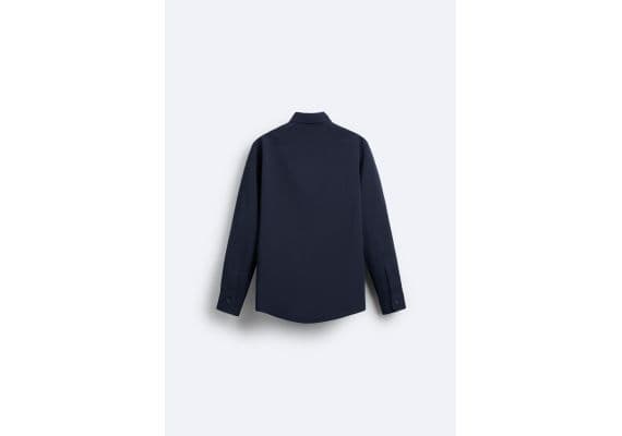 Zara Рубашка stretch shirt , Цвет: Синий, Размер: M (US M), изображение 8