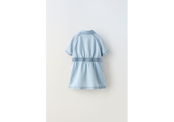 Zara Платье из денима с поясом , Цвет: Синий, Размер: 3 лет (98 см), изображение 2