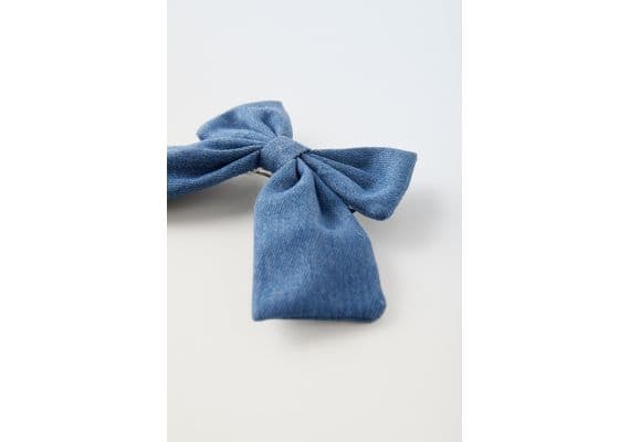 Zara   denim hair clip with bow , изображение 3