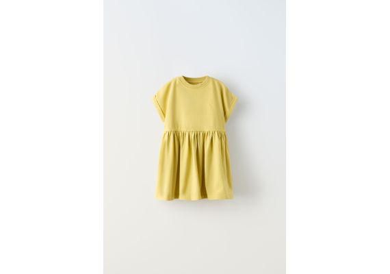 Zara Платье с эффектом потертости и вышивкой , Цвет: Зеленый, Размер: 3 лет (98 см), изображение 3