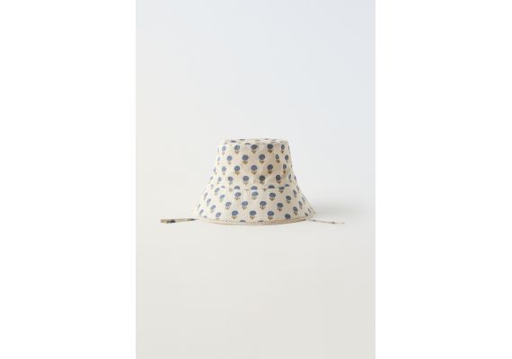 Zara   reversible floral check bucket hat , Цвет: Бежевый, Размер: 3-6 лет (52 см)