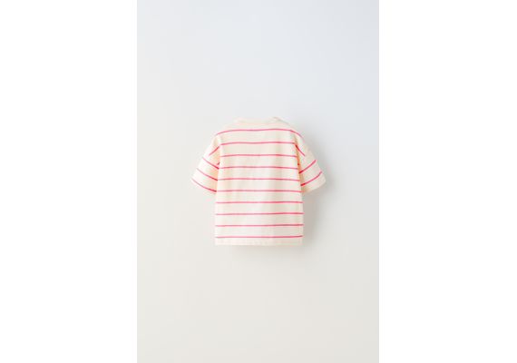 Zara Футболка с полосатым принтом минни маус © disney , Цвет: Бежевый, Размер: 1½ лет (86 см), изображение 2