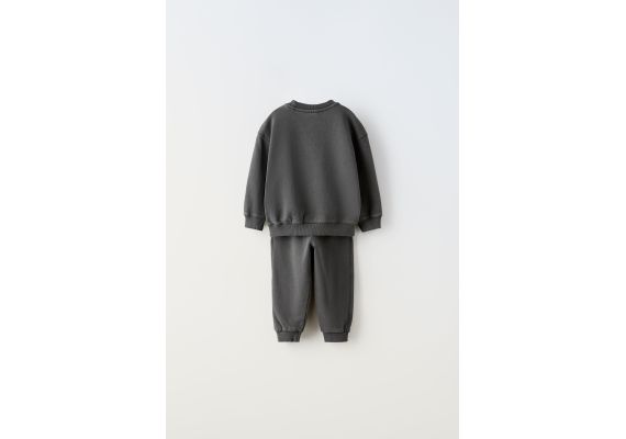 Zara Мягкий худи и брюки в комплекте , Цвет: Серый, Размер: 2-3 лет (98 см), изображение 2