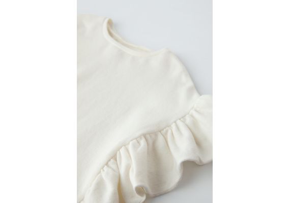 Zara Футболка с оборками , Цвет: Бежевый, Размер: 1½ лет (86 см), изображение 3