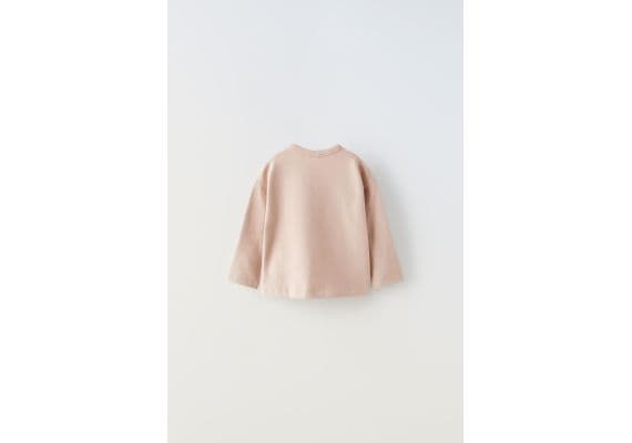 Zara Футболка soft touch flocked © disney с округлым вырезом и длинными рукавами, Цвет: Розовый, Размер: 9-12 месяцев (80 см), изображение 2