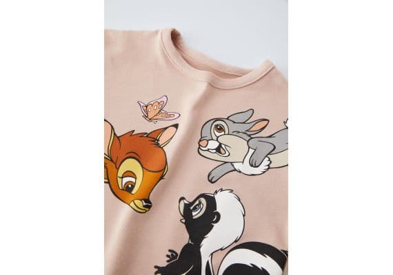 Zara Футболка soft touch flocked © disney с округлым вырезом и длинными рукавами, Цвет: Розовый, Размер: 9-12 месяцев (80 см), изображение 3