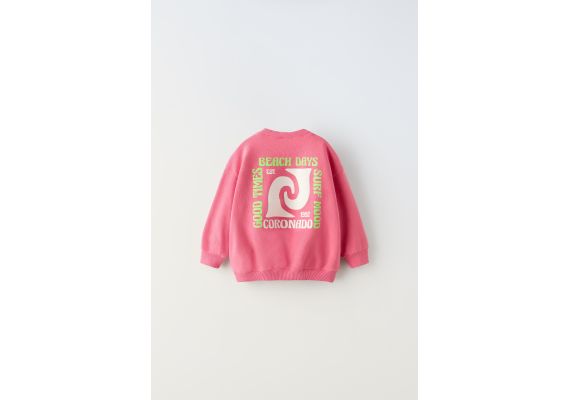 Zara   surf mood print sweatshirt , Цвет: Розовый, Размер: 3 лет (98 см), изображение 2