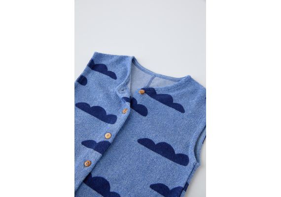 Zara Комбинезон с открытой спиной terry cloud , Цвет: Синий, Размер: 1½ лет (86 см), изображение 3