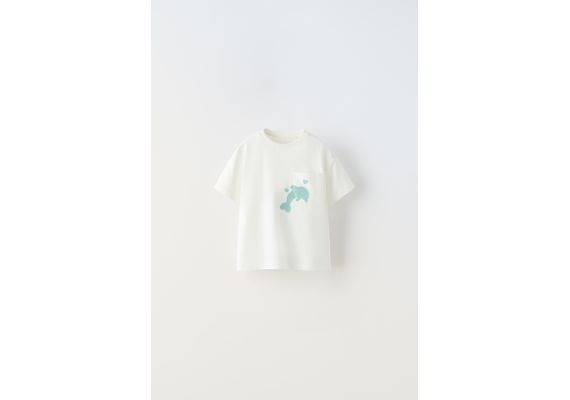 Zara Футболка с карманом с принтами , Цвет: Белый, Размер: 1½ лет (86 см), изображение 3