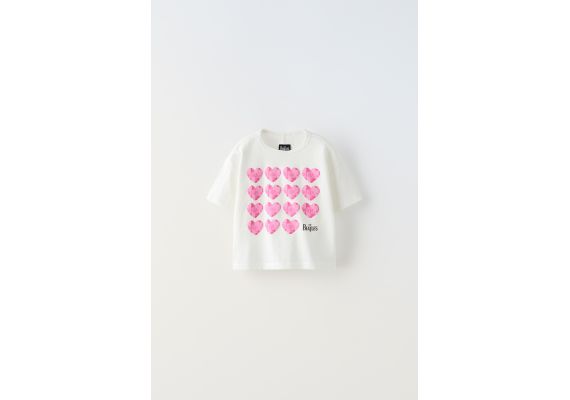 Zara Футболка the beatles ® hearts , Цвет: Бежевый, Размер: 2 лет (92 см)