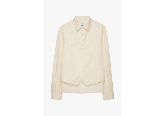 Zara Рубашка "vest-effect shirt" - лимитированное издание , Цвет: Белый, Размер: S (US S), изображение 7