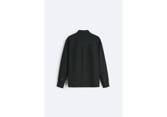 Zara Рубашка из хлопка и шелка , Цвет: Серый, Размер: XL (US XL), изображение 8