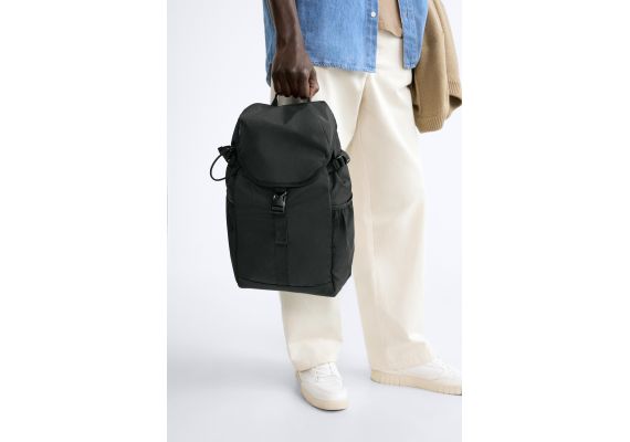 Zara Рюкзак explorer ripstop fabric backpack , Цвет: Черный, Размер: Только один размер, изображение 2