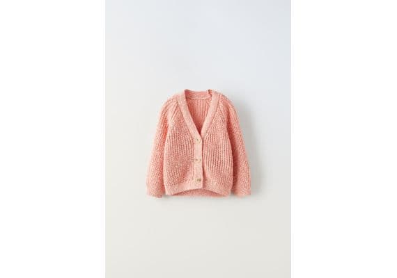 Zara Кардиган с вязаным узором , Цвет: Розовый, Размер: 1½ лет (86 см)