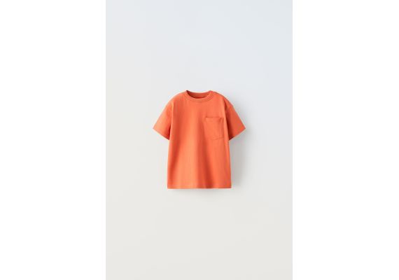 Zara Простая футболка с карманом , Цвет: Красный, Размер: 3 лет (98 см)