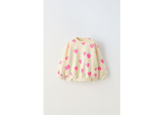 Zara Печатный плюшевый свитшот , Цвет: Жёлтый, Размер: 1½ лет (86 см)