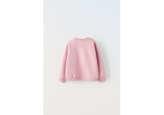 Zara Толстовка с высокофактурным принтом , Цвет: Розовый, Размер: 4-5 лет (110 см), изображение 2