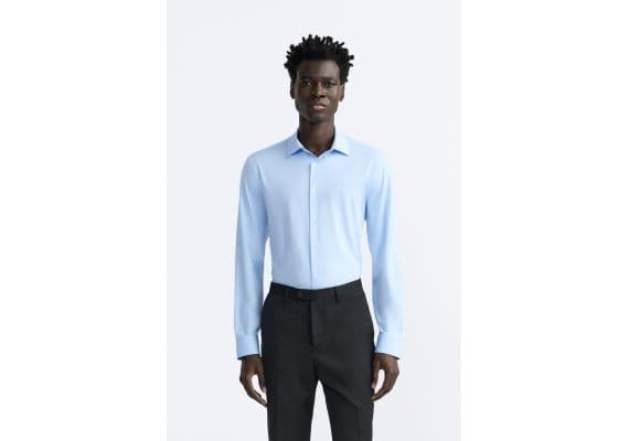 Zara Рубашка stretch shirt , Цвет: Синий, Размер: S (US S), изображение 2