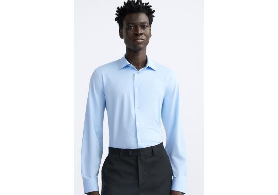 Zara Рубашка stretch shirt , Цвет: Синий, Размер: S (US S), изображение 5