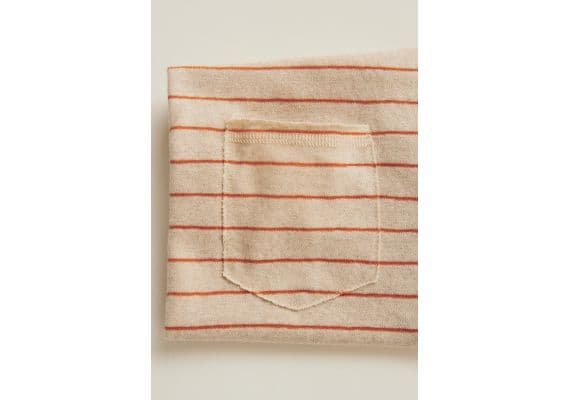 Zara Футболка timelesz- striped linen blend , Цвет: Оранжевый, Размер: 3 лет (98 см), изображение 3