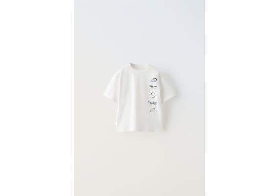 Zara Футболка varsity t-shirt , Цвет: Белый, Размер: 3 лет (98 см)