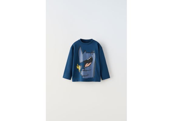 Zara Футболка с животным принтом , Цвет: Синий, Размер: 3-4 лет (104 см)