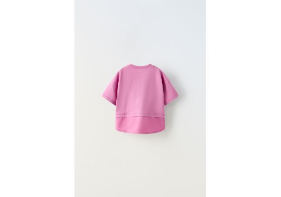 Zara Топ с контрастным неоновым вышитым узором , Цвет: Розовый, Размер: 6 лет (116 см), изображение 2