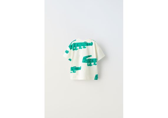 Zara Футболка crocodile t-shirt , Цвет: Белый, Размер: 1½ лет (86 см), изображение 2