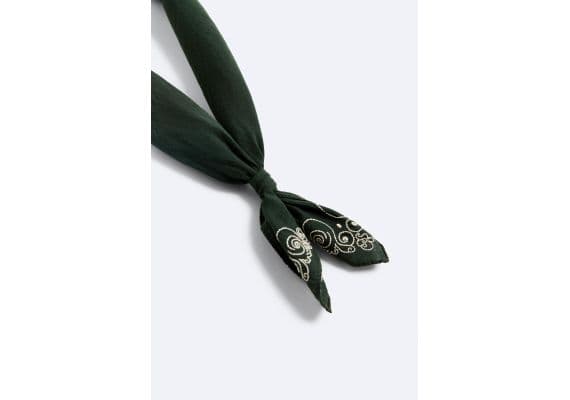 Zara   faded embroidered bandana , Цвет: Зеленый, Размер: M, изображение 6