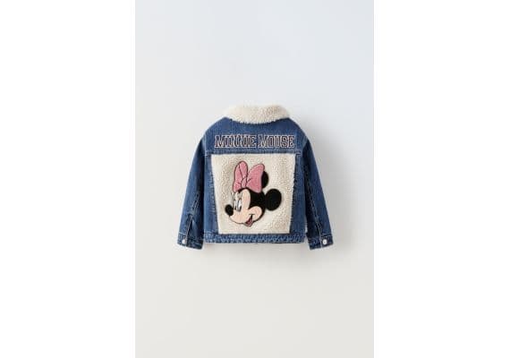 Zara Джинсовая куртка с имитацией овчины minnie mouse © disney , Цвет: Синий, Размер: 9-12 месяцев (80 см), изображение 2