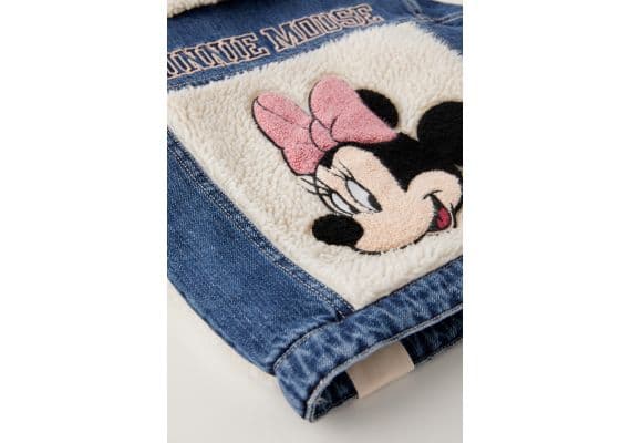 Zara Джинсовая куртка с имитацией овчины minnie mouse © disney , Цвет: Синий, Размер: 9-12 месяцев (80 см), изображение 4