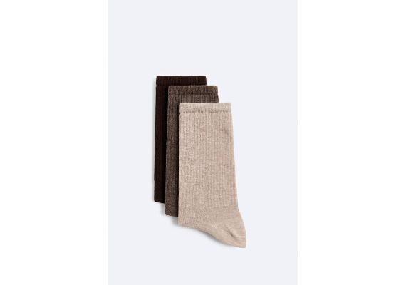 Zara Pack of 3 ribbed socks означает "упаковка из 3 пар ребристых носков , Цвет: С принтом, Размер: M(39-42) (US M(6-9))