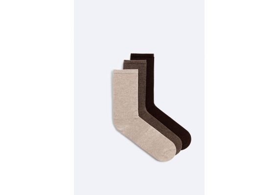 Zara Pack of 3 ribbed socks означает "упаковка из 3 пар ребристых носков , Цвет: С принтом, Размер: M(39-42) (US M(6-9)), изображение 2