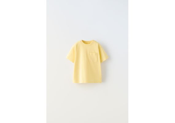 Zara Простая футболка с карманом , Цвет: Жёлтый, Размер: 1½ лет (86 см)