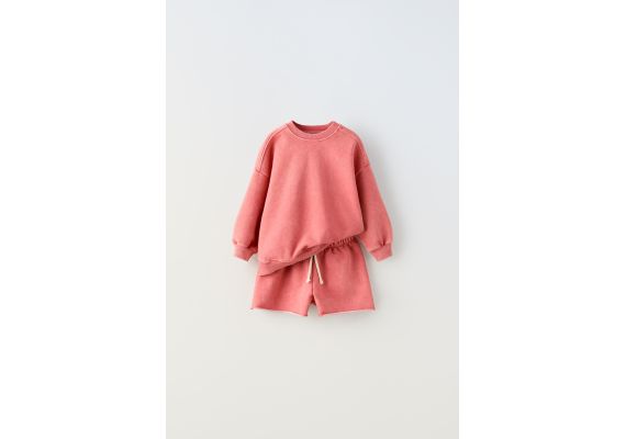 Zara Мягкий худи и бермуды в комплекте , Цвет: Оранжевый, Размер: 3 лет (98 см)