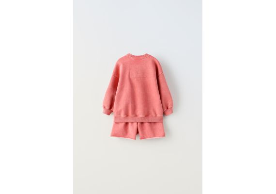 Zara Мягкий худи и бермуды в комплекте , Цвет: Оранжевый, Размер: 1½ лет (86 см), изображение 2