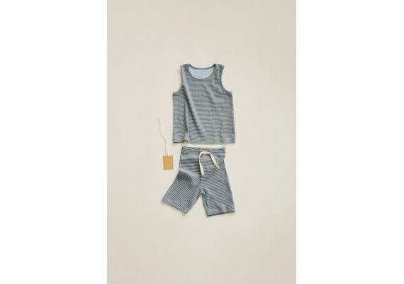 Zara Timelesz - полосатый ребристый комплект , Цвет: Синий, Размер: 1½ лет (86 см), изображение 2