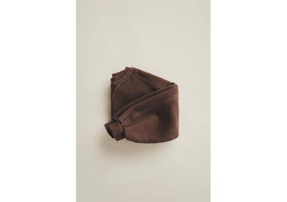 Zara Timelesz- свитшот с контрастными стежками , Цвет: Коричневый, Размер: 1½ лет (86 см), изображение 3