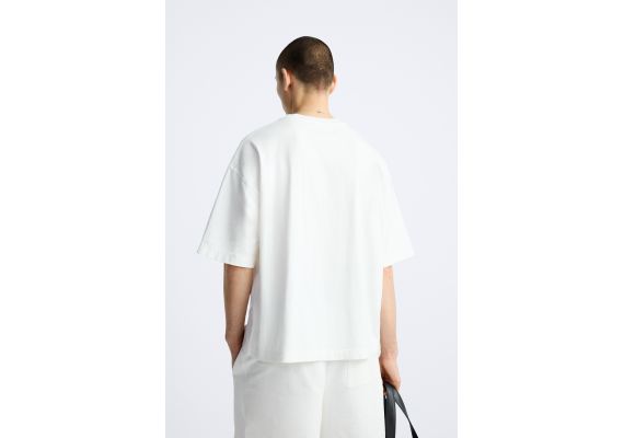 Zara Сохраняй  boxy fit футболка , Цвет: Белый, Размер: L (US L), изображение 3