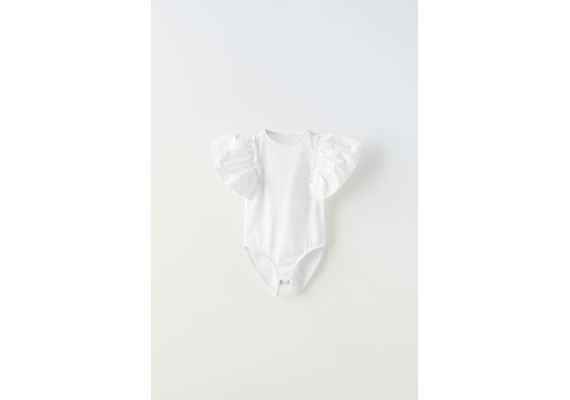 Zara Боди с контрастными рукавами , Цвет: Белый, Размер: 3 лет (98 см)