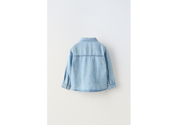 Zara Рубашка из денима , Цвет: Синий, Размер: 2-3 лет (98 см), изображение 2