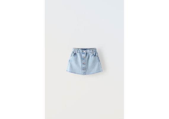 Zara Юбка из джинсовой ткани с потёртостями , Цвет: Синий, Размер: 3 лет (98 см), изображение 4