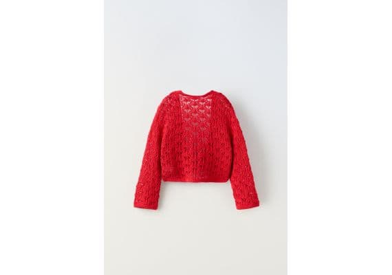 Zara Вязаный кардиган с бантом , Цвет: Красный, Размер: 1½ лет (86 см), изображение 2