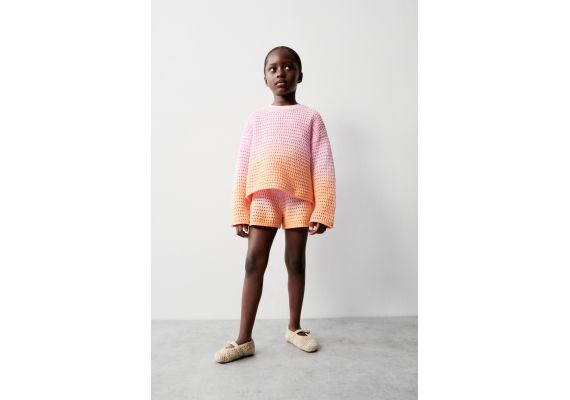 Zara   open-knit dip-dye sweater , Цвет: Розовый, Размер: 5 лет (110 см)