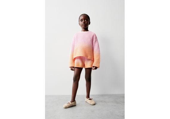 Zara   open-knit dip-dye sweater , Цвет: Розовый, Размер: 5 лет (110 см), изображение 2